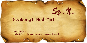 Szakonyi Noémi névjegykártya