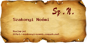 Szakonyi Noémi névjegykártya